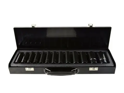 GEKO Schlagschrauber-Steckschlüsselsatz, 13-teilig / 1/2" 10-30 mm / Länge 78 mm 