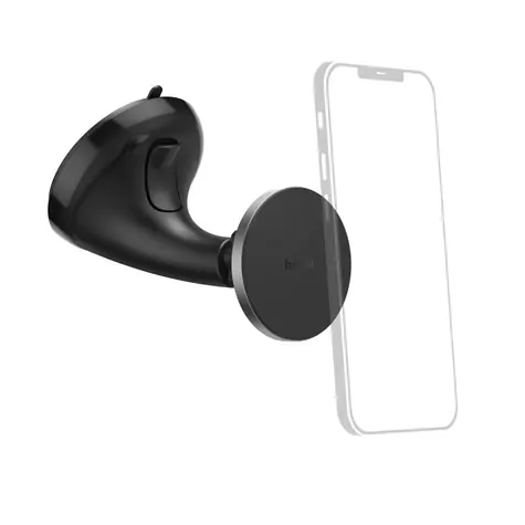 HAMA MagLock schwarz / Magnethalterung für iPhone / Saugnapf für die Windschutzscheibe / kompatibel mit MagSafe