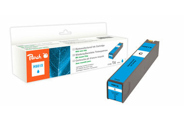 Peach wiederaufbereitete alternative Patrone HP 981X (L0R09A) blau / neuer Chip