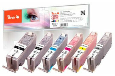 Peach PGI-570 XL Multi-6-Pack / alternative Kartusche / für MG5750 / 5x 13 ml & 1x 23 ml