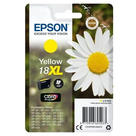 Epson Tinte 18XL / Originalpatrone / 6,6 ml / Gelb