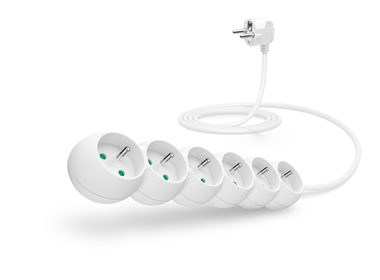 Connect IT Verlängerungskabel 230V 6 Steckdosen 2 m ohne Schalter weiß