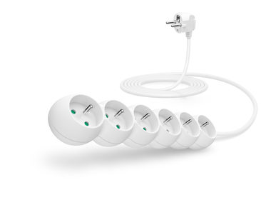 Connect IT Verlängerungskabel 230V 6 Steckdosen 3 m ohne Schalter weiß