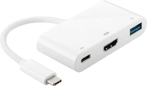 MicroConnect USB-C auf USB3.0+HDMI+USB 3.1-C Adapter weiß