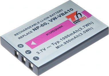 T6 Power -Akku NP-60 / KLIC-5000 / NP-30 / LI-20B / 1000 mAh / schwarz