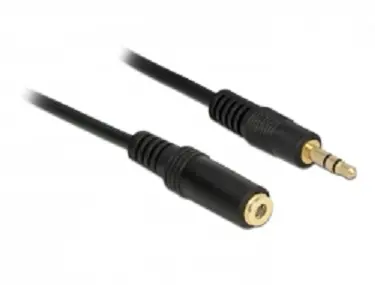 DeLock Verlängerungskabel Audio Stereo Klinke 3,5 mm Stecker - Buchse / 3Pin / 2 m / Schwarz