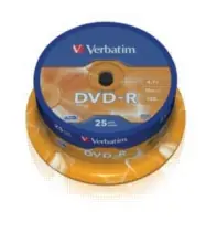Verbatim 25 Stück DVD- R 16x / 4,7 GB / Packung Spindel