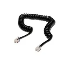 Digitus RJ10-Kabel für Telefonhörer, verdrillt, schwarz, Länge 4 Meter