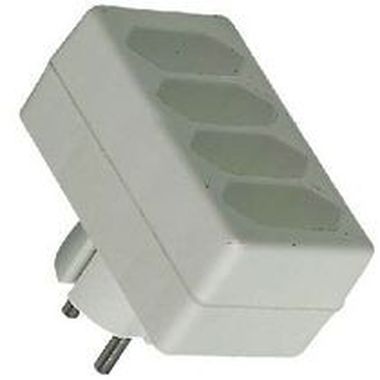 PremiumCord quadratisch 230V, 4X Flachsteckdose