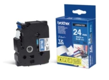 Brother - TZ-555, blau/weiß (24mm, laminiert)