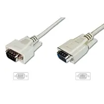 Digitus Monitorkabel, VGA, geschirmt, beige AWG28, Kupfer, 1,8 m