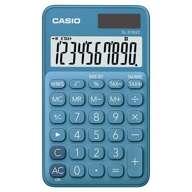 Casio SL 310 UC BU blau / Taschenrechner / zehnstellig / Dual-Stromversorgung