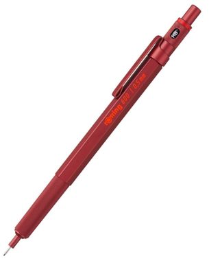 Rotring 600 0,5 mm rot / Mikrobleistift / Ganzmetall / Sechskant 