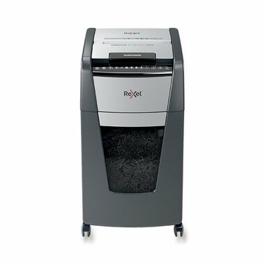Rexel Optimum AutoFeed+ 300X / Automatischer Aktenvernichter / bis zu 300 Blatt / 60l / Querschnitt 4 x 25 mm