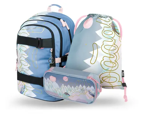BAAGL SET 3 - Skate Moon Schulset / Rucksack / Federmäppchen / Tasche