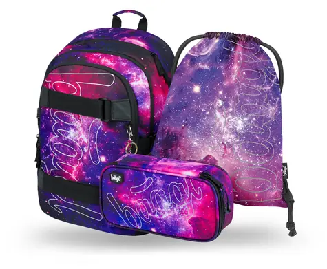 BAAGL SET 3 Galaxy / Aktentasche / Federmäppchen / Tasche