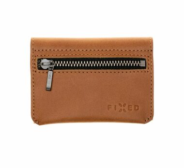FIXED Tripple Wallet Braune Geldbörse aus echtem Rindsleder