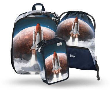 BAAGL SET 3 - Schulset Shelly Space Shuttle / Aktentasche / Federmäppchen / Tasche