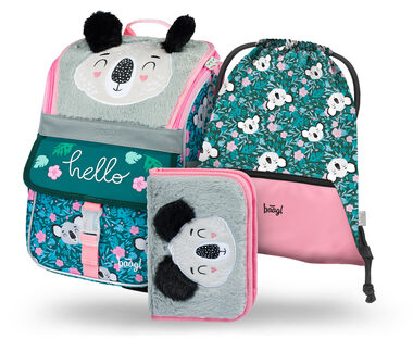 BAAGL SET 3 - Schulset Zippy Baby Koala / Aktentasche / Federmäppchen / Tasche