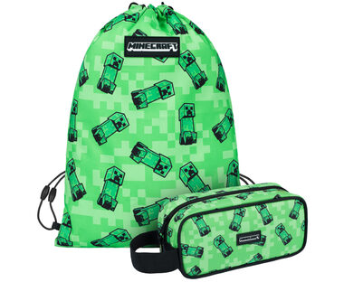 MINECRAFT SET 2 Creeper: Federmäppchen, Tasche