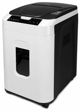 AT AT-180AF Aktenvernichter grau-weiß / mit automatischer Zuführung / Querschnitt / Geheimhaltung der Klasse P5 / 32,2 l