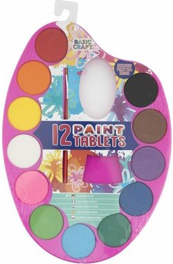 GRAFIX Palette mit Wasserfarben und Pinsel Pink