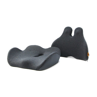 Powerton Lordosenstütze und Sitzkissen-Set anthrazit / ergonomisch / Memory-Schaum