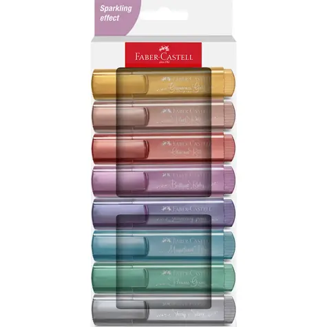 Faber-Castell Textliner 46 Metallic Textmarker - 8er-Papierbox.