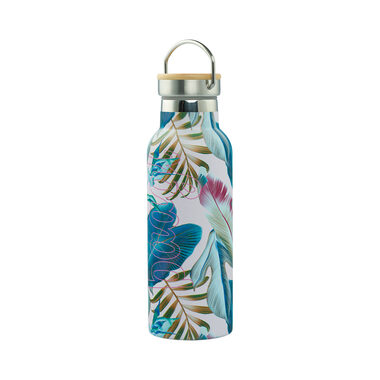 BAAGL Thermosflasche mit Bambusdeckel Leafs 500 ml