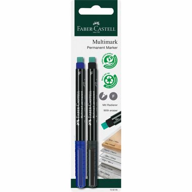 Faber-Castell Permanentmarker / 2 Stück / schwarz-blau