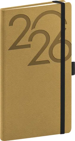 NOTIQUE Taschenkalender AJAX 2026 gold / 9 x 15,5 cm