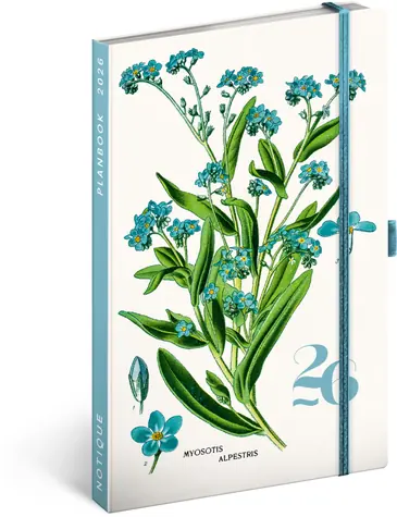 NOTIQUE Planbook Tagebuch/Notizbuch Herbarium 2026, 13 x 21 cm