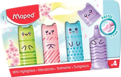 Maped Textmarker FluoPeps Mini Pastell 4 Stück