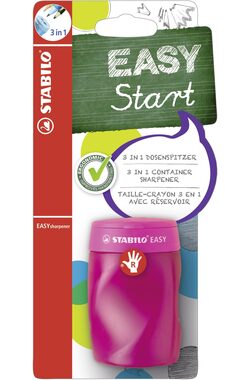 STABILO® Easy Anspitzer 3-in-1 - Ergonomischer Anspitzer - rosa, für Rechtshänder