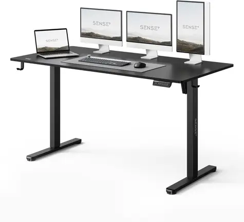 SENSE7 NOJO LIGHT Schreibtisch schwarz / elektrisch höhenverstellbar / 140 x 70 cm / Tragkraft 70 kg