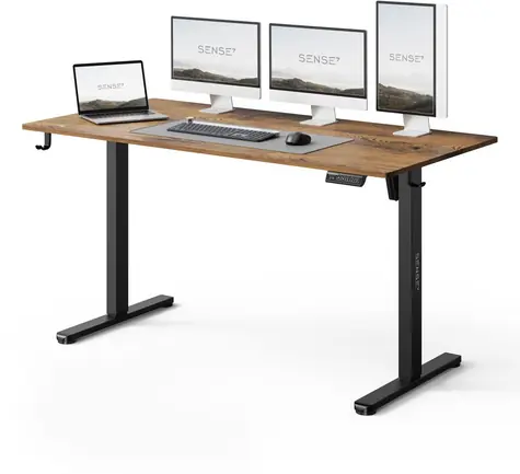 SENSE7 NOJO LIGHT Schreibtisch, schwarze Eiche / elektrisch höhenverstellbar / 140 x 70 cm / Tragkraft 70 kg