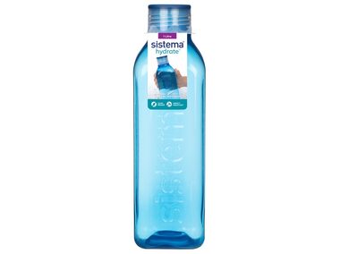 Sistema Hydrate Square Quadratische Flasche mit Schraubverschluss 1 l blau