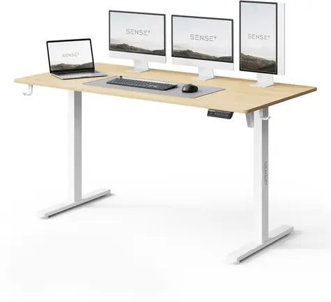 SENSE7 NOJO LIGHT Arbeitstisch, Kiefernholz / elektrisch höhenverstellbar / 140 x 70 cm / Tragkraft 70 kg