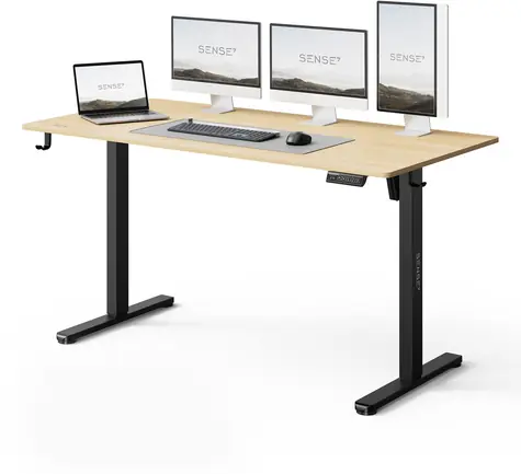 SENSE7 NOJO LIGHT Arbeitstisch, Kiefernholz / elektrisch höhenverstellbar / 140 x 70 cm / Tragkraft 70 kg