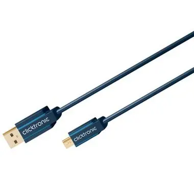 ClickTronic HQ OFC USB2.0-Kabel, AB mini, 5-polig, vergoldet, 1 m