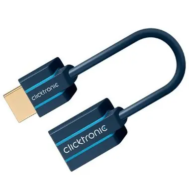 ClickTronic HQ OFC HDMI High Speed-Verlängerung mit Ethernet, vergoldetes Ende, 3D, 10 cm
