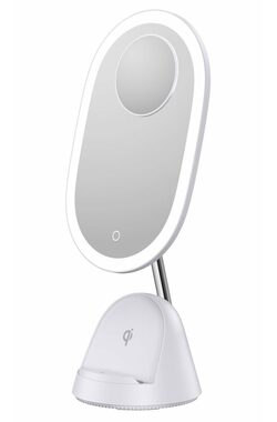 Immax LED-Kosmetikspiegel FACE 3in1 weiß / Ständer mit Qi-Ladefunktion / 18W / 70lm / DC 12V / 1,5A