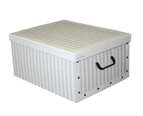 Compactor Anton grau-weiß / Faltbox - Karton / 50 x 40 x H.25 cm