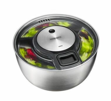 Gefu SPEEDWING silber / Salatschleuder / 5 L / Edelstahl 