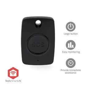 Nedis Smarter Notrufknopf Schwarz / Zigbee 3.0 / Batterietyp: CR2450 