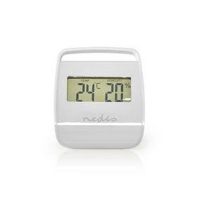 Nedis Digitales Thermometer, weiß / Innen / Innentemperatur / Innenluftfeuchtigkeit 
