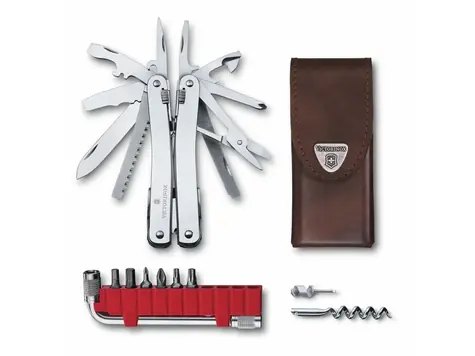VICTORINOX SwissTool Spirit X PLUS Zange mit Ratsche im Lederetui