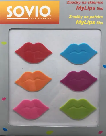 SOVIO SVML6 MyLips Glasmarker, 6 Stück
