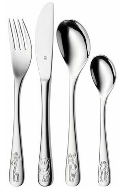 WMF Kinderbesteck Safari 4-teilig / Edelstahl / 1x Messer / 1x Gabel / 1x Löffel / 1x Teelöffel