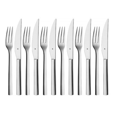 WMF Nuova Steakbesteck-Set 12-teilig / Edelstahl / 6x Gabel / 6x Messer